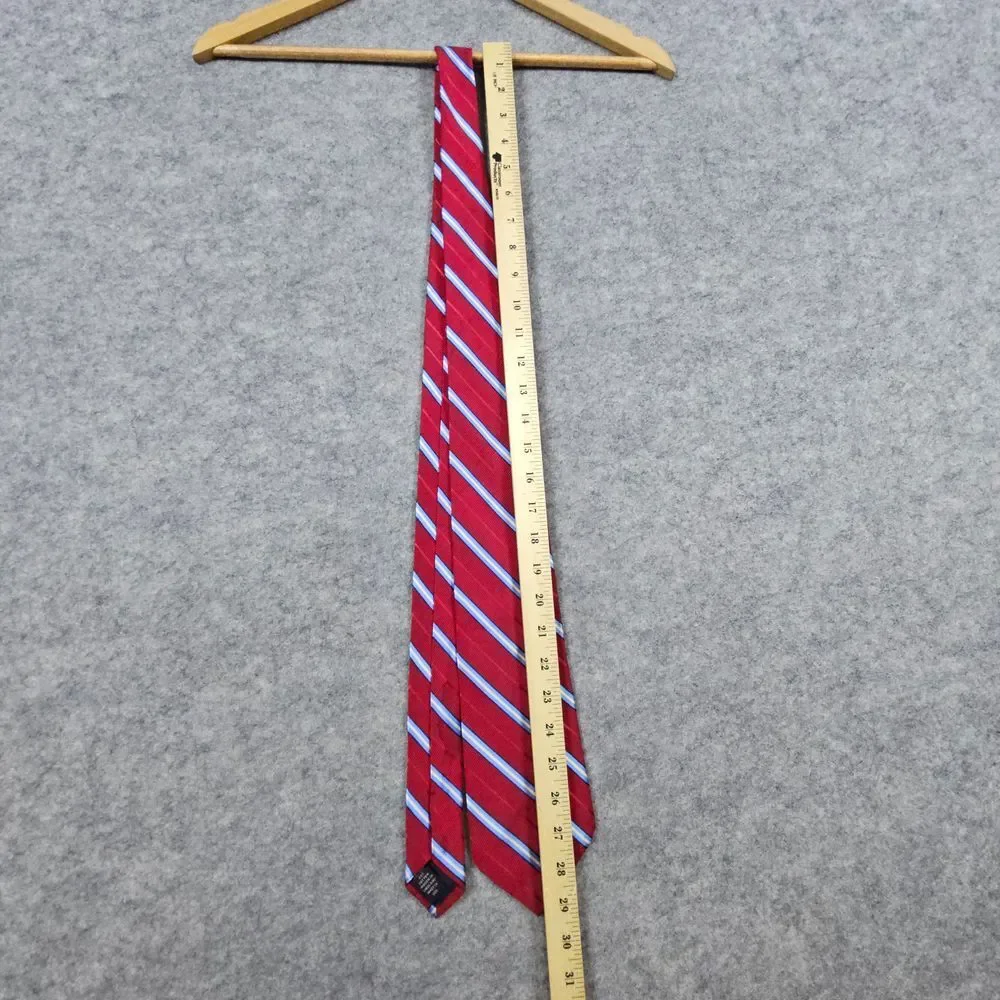 Brooks Brothers Makers Silk & Cotton Neck Tie Repp Diagonal Stripes 58x4 STAINED